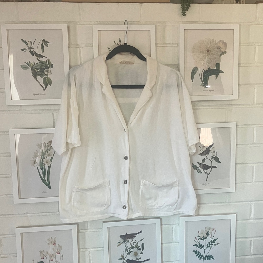 Madewell Gauze Button Down Short Sleeve Shirt